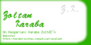 zoltan karaba business card